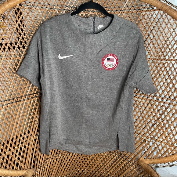 Gray Nike United States Olympic Team T-Shirt Sweater - Picture 1 of 7